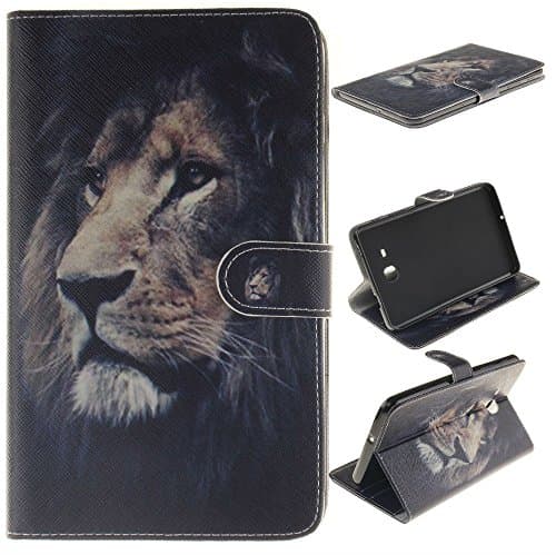 Skytar Case for Galaxy Tab A T280N,Samsung Tab A 7'' Cover -Flio Flip Case Leather Cover with [Stand function &amp; Card Slots] for Samsung Galaxy Tab A 7.0 Inch 2016(SM-T280N / SM-T285N) Tablet,Brave lion