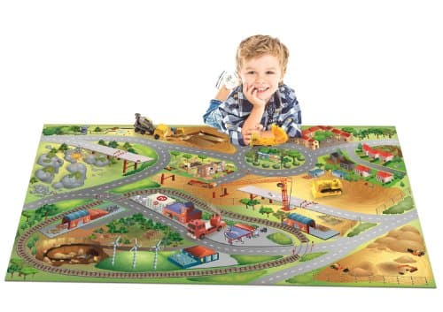 Playmat Collection Connect "Construction" Carpet, Multi-Colour, 80 x 120 cm