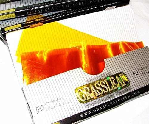 GRASSLEAF KING SIZE 'YELLOW' TRANSPARENT ROLLING PAPERS 3 Packs x 50 Leaves BY TRENDZ