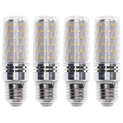 Sagel E27 LED Corn Bulbs, 15W LED Candelabra Light Bulbs 120 Watt Equivalent, 1500lm, Warm White 3000K LED Chandelier Bulbs, Base E27, Non-Dimmable LED Lamp, Pack of 4