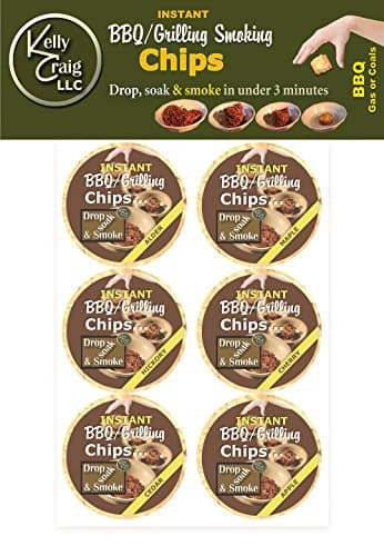 Kelly Craig 6-Pack Instant BBQ/Grilling Smoking Chips, Assorted Flavors