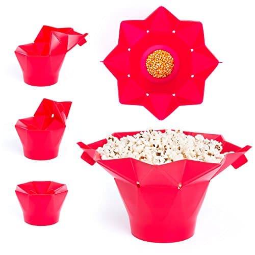 Silicone Microwave Popcorn Maker | Popcorn in Microwave | Silicone Cube for Popcorn popcorn maker | for Microwave | Popcorn Microwave Red Silicon