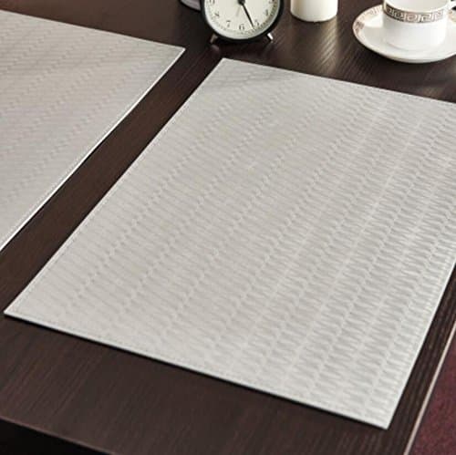 X&amp;L Rectangular heat pad Western leather table mat European Continental table mats for household hotel restaurant party , gray