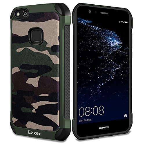 Huawei P10 Lite Case, Epxee Shockproof [Heavy Duty Protective] Silicone Bumper Phone Case Cover [for Huawei P10 Lite] - (Camouflage-001)