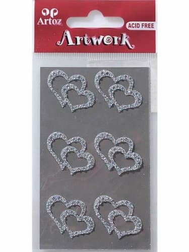 Clear Crystal Double Hearts Craft Embellishment
