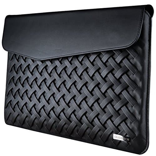 SRS DIGICH PU Leather 13 Inch Laptop Sleeve Notebook Computer Case Cover for Macbook Air/Macbook Pro/Pro Retina,Black