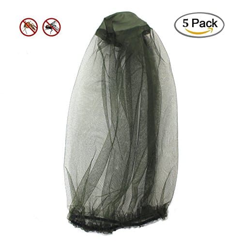 5 Pcs Mosquito Head Net Mesh Protective Cover Mask Face Anti-mosquito Bee Bug Insect Fly Mask Hat for Outdoor Travel Camping Fishing