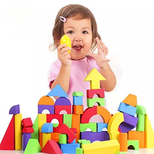 40 Pieces Colourful Kids Soft Silicone Building Blocks Bricks Construction Toy