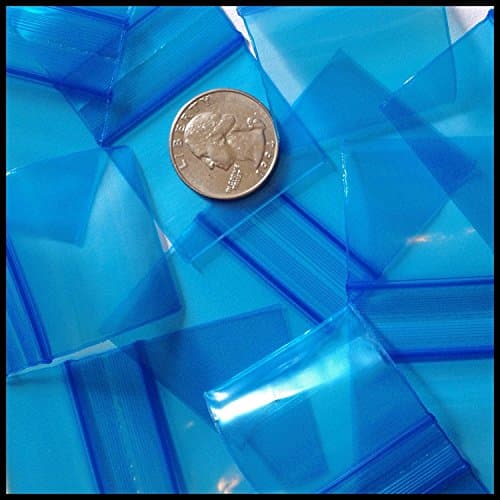 200 - 1.5" x 1.5" Clear 2 mil Plastic Ziplock Baggies Blue Tone