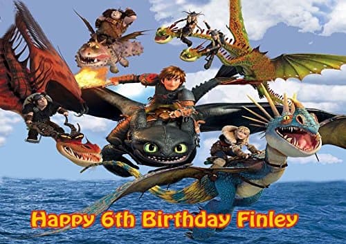 How to Train Your Dragon Personalized Cake Topper Icing Sugar Paper a4