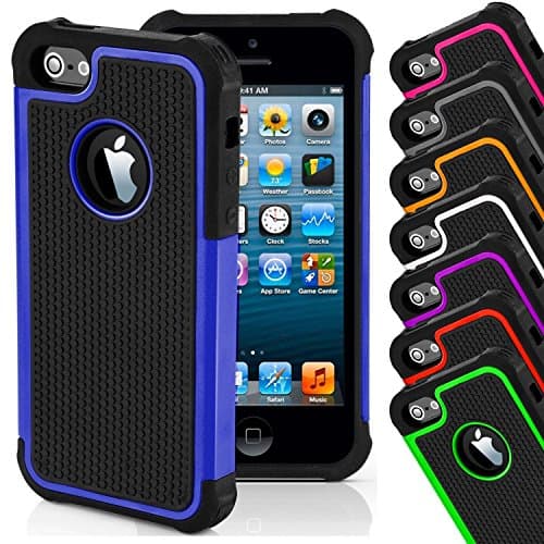 CellBoutique TM ShockProof Triple Hard back Case Cover For Apple iPhone 5s With Screen Protector Green