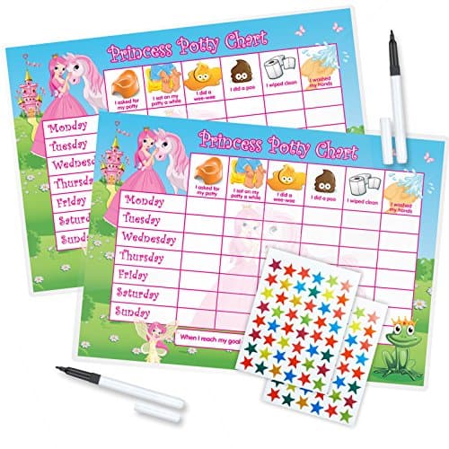 Funky Monkey House TWIN PACK Princess Potty Training TWIN PACK (including FREE Star Stickers and Pen)