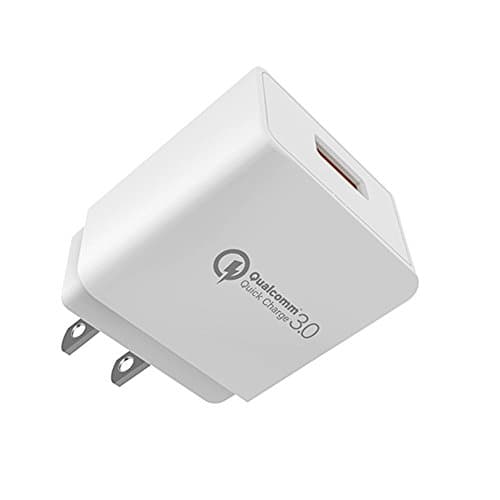Quick Charge 3.0, AOKER 18W USB Wall Charger (Quick Charge 2.0 Compatible) for iPhone X/ 8/ 7 / 6s / Plus, iPad Air 2 / mini 3, Galaxy S Series, Note Series, LG, Nexus, HTC and More (White)