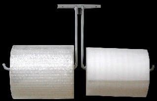 12" Double Arm Wall Mount Bubble Cushioning Wrap & Foam Cushioning Roll Dispenser