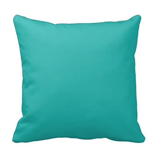 LANYE Ocean Breeze Aqua Teal Blue Solid Color Backround Square Decorative Throw Pillow Cover Cushion Case 18" * 18"