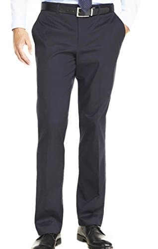 Figlio Lontano Men's Slim Fit Suit Pants Formal Solid 36 Black