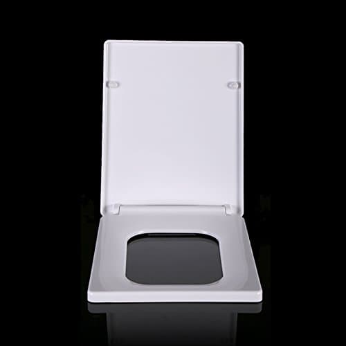 Topseh Square Toilet Cover General Old Staircase Buffer Slow Drop Seat Cover Plate Thickened Urea Formaldehyde Cover Ring,Urea Formaldehyde Resin Wide 36 Metal Basesimple Modern Comfortable Bacteria Removal Home Toilet Common
