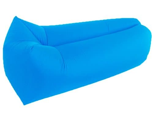 Inflatable Square Shape Lounger Wind Breezy Couch Windbed Cloud Air Chair Sofa Bed Lazy Bag Been Sleeping Sand Beach Laybag Blow Up Original Lamzac Fast Hangout Outdoor Lounge Adults Kids (Sky Blue)