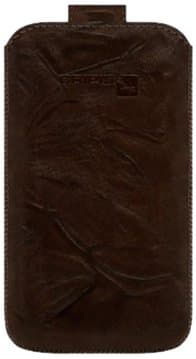Gripis 2108055435 Handmade Leather Pouch with Pull Tab for Sony Xperia X10 Mini Pro - Non-Retail Packaging - Brown
