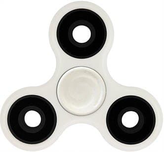 Mysterious Spinner Plastic Tri-Spinner Black EDC ADHD Focus Toy With Longer rotation and Smaller Friction, Great for Deep Thought & Anxiety Relief (White)