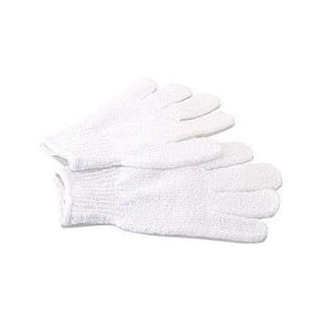 Textured Scrubber Gloves - White by eBubbles