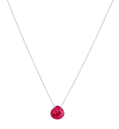 Sterling Silver Ruby Pendant with Chain | Silver Chain with Ruby | Locket with Chain Pendant for Girls & Women Color: SSruby