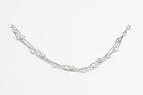 3-Strand Silver Bracelet with Cubic Zircons