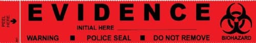 Evidence/biohazard label - 100/pkg