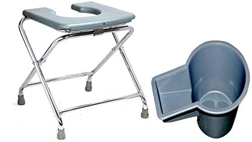 ASR Surgical® Foldable Commode Stool With Pot (White)