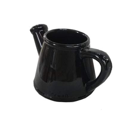 Premsons® Mini Ceramic Shower Bucket Design Flower Pot (Pack of 1) (Black)