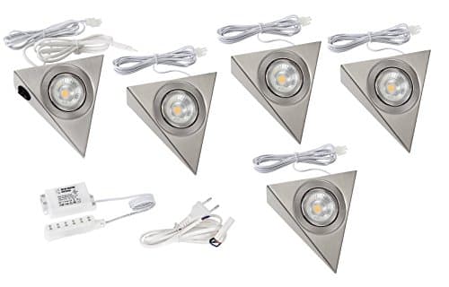 Set of 1 LED COB Under-Unit Down Light Surface Mounted Light Kitchen Light Triangular Spotlight 1.8 Watt Modern 5 Leuchten [Energy Class A+]