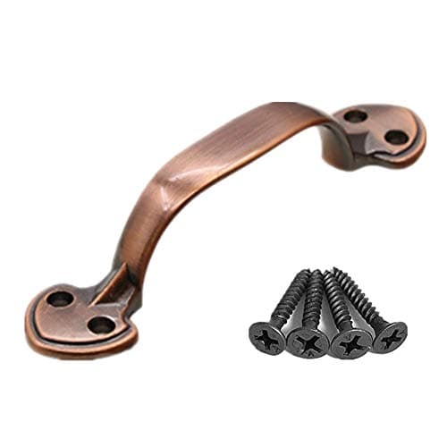 Pull Knobs Wardrobe Handles Door Knob Furniture Kitchen With Screws Rustic Single Hole For Office Antique Retro Cabinet Handle Pull red bronze