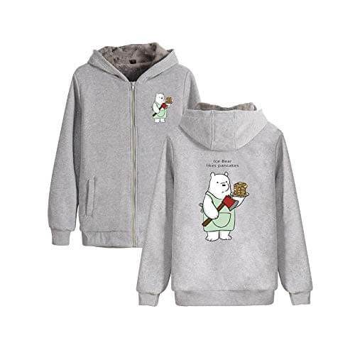 Yhkjkjiswv We Bare Bears Pullover Classic Casual Hooded Pullover Coat Printed Hooded Sweatshirt Coat Cozy Sweater Coat Unisex