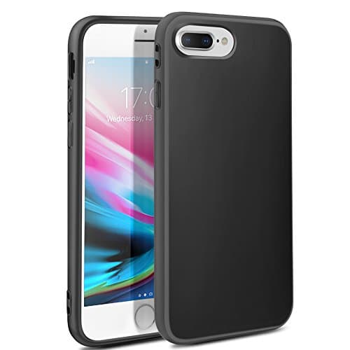 iPhone 7 Plus Case, iPhone 8 Plus Case, Simple Style Thick Anti-fingerprint Micro Frosted All-round Protection of TPU Soft Slim Case for iPhone 7Plus/8Plus - Black