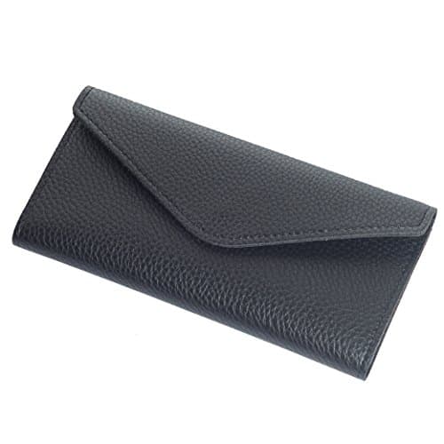 CKLT Women's Multi-card Slots Soft PU Leather Snap Closure Card Holder Clutch Wallet Ladies Retro Purse (black)