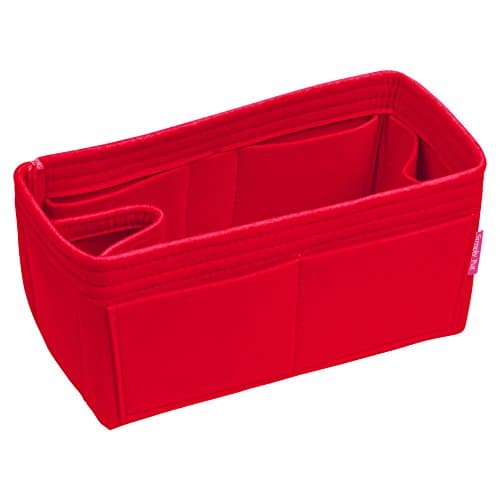 Best Handbag Organizer, Purse Organizer, Insert, Liner, Felt Structure Shaper, Large Wide, Red