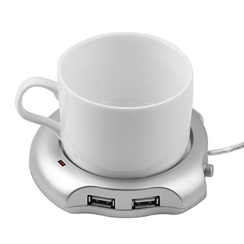 NAMEO Wired Tea Coffee Cup Mug Warmer Pad with 4 Ports Hub USB Gadget for PC Mac Laptop
