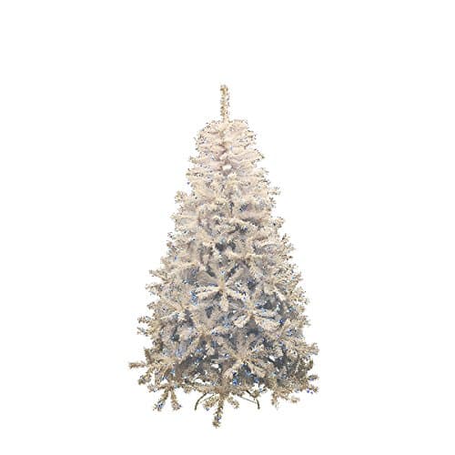 DAK 7.5' Pre-Lit White Cedar Pine Artificial Christmas Tree - Blue Lights