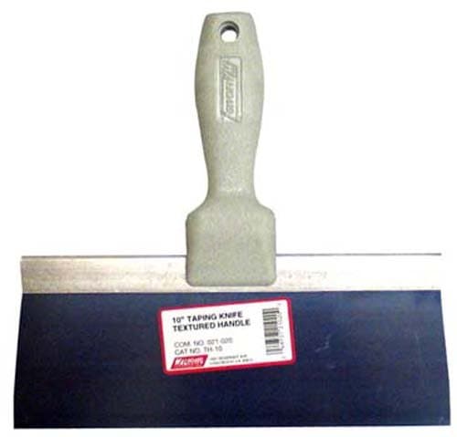 WAL-BOARD TOOLS Yellow Plastic Handle Drywall Taping Knife, 10 Inch Blue Steel Blade, Made in The USA, 021-020