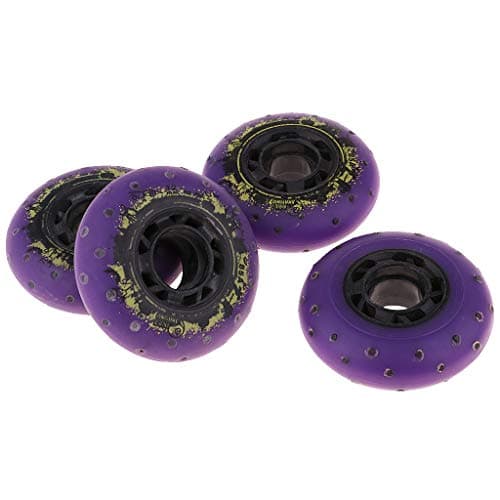 B Baosity 4x Light Up Speed Skating Wheels Outdoor Inline Skate Fire Flash Wheels