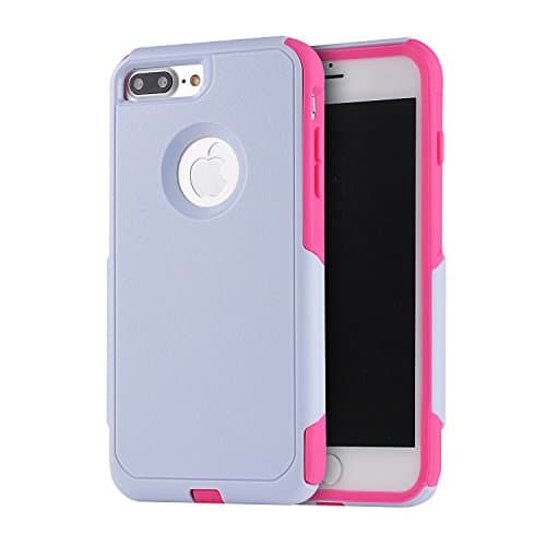 iPhone 8Plus &amp; 7Plus case,Chanroy Heavy Duty Dual Layer Slim-fit Ultra-thin Cover for iPhone 8Plus &amp; 7Plus 5.5 inch(White on Pink)