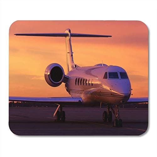 Mouse Pads Gulfstream Modern Jet Standing on Parking Position During Sunrise Mouse Pad for notebooks, Desktop Computers mats Office Supplies