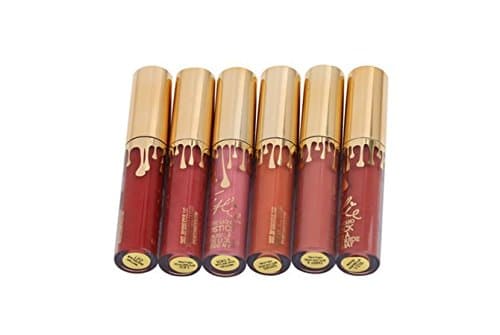 ANKK0 Lipsticks Liquid Matte Lip Gloss Permanent Lip Liner Make up 6 pieces
