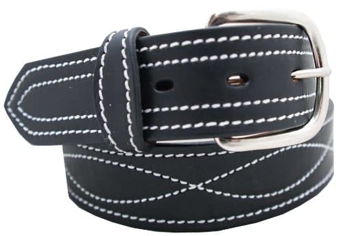 Men's Harness Leather Work Belt - 1 1/2" w/Decorative Figure 8 Stitching