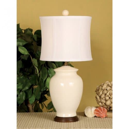 Ginger Jar Table Lamp (Vanilla) (18"H x 9"W x 9"D)