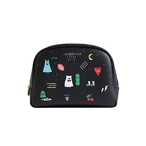 Ghost Pop Boo Pouch Cosmetic Makeup Bag (Black)