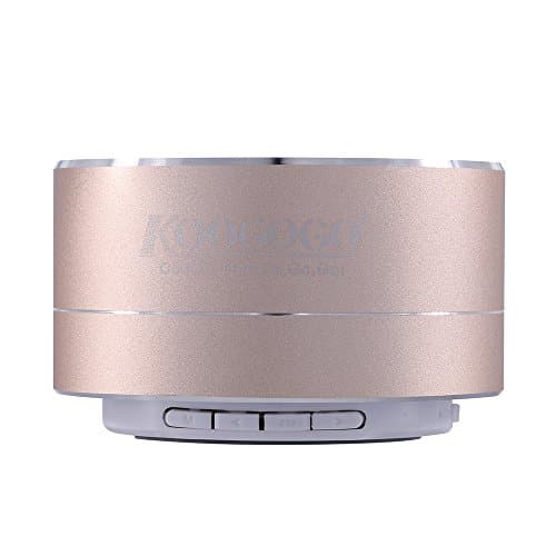 KOOGOGO A10 Stereo Wireless Bluetooth Speaker Smart Mini Portable MP3 Player Mate with Metal Case, Built-in MIC, Bluetooth/LINE-IN(aux)/TF(micro SD Card) ,Support Smartphone,Computers (Gold)