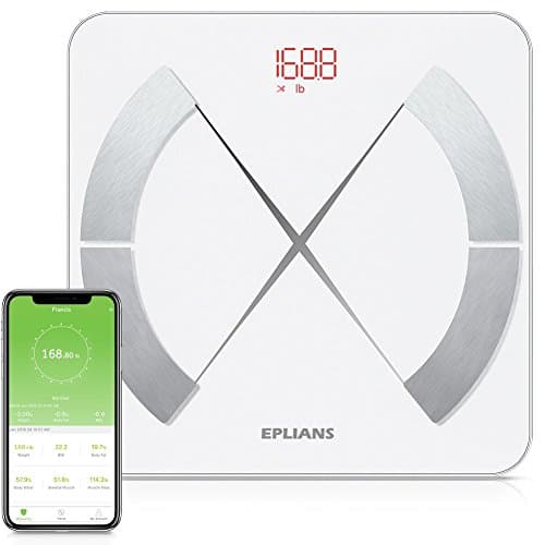 Body Fat Scale, EPLIANS Smart Body Composition Scale, Body Weight Scale, Body Composition Monitor, Smart BMI Scale Digital Bathroom Weight Scale, Body Composition Analyzer with Smartphone App (White)