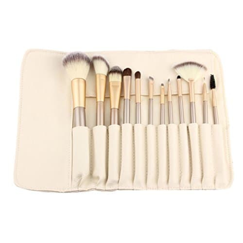 Sinwoz 12pcs Makeup Brushes set Eyeshadow Cosmetic Tool with Leather Brush Kit