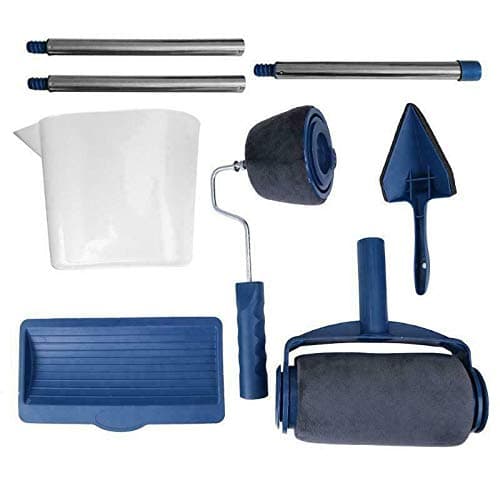 8PCS Paint Runner Pro Multifunction Roller Paint Brush Set Painting Handle Tool Household Use Wall Edger Home Office Wall Printing